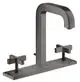 AXOR-HG-AXOR-Citterio-3-Loch-Waschtischarmatur-170-mit-Auslauf-140-mm-Kreuzgriffen-Platte-und-Zugstangen-Ablaufgarnitur-Brushed-Black-Chrome-39134340 gallery number 1